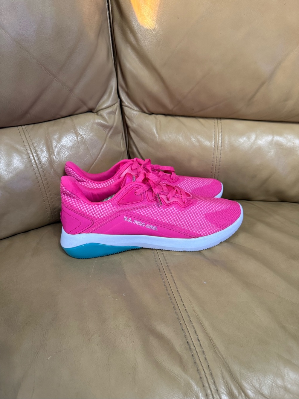 U.S. Polo Assn Fuel-M Hot Pink Teal Sneakers Women's Size 10 NWT